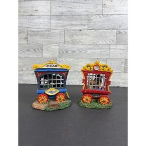 2006 Lemax Circus Animal Cages Set Of 2Bear Lion Bear 63581 NO BOX